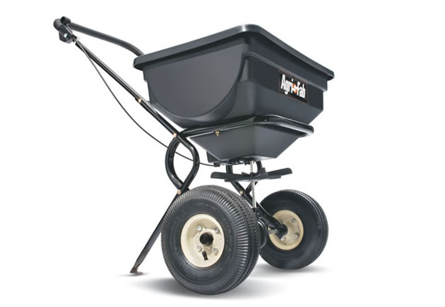 Push Broadcast Spreader, Spreading granular fertilizer, spreading granular herbicides, Spreading seed and sand/seed mixes